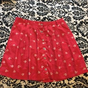 Red Skirt with pleats